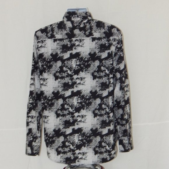 Robert Graham GAMBLE Men’s Button Front Long Sleeve Shirt Black Abstract LRG NWT - Picture 3 of 9